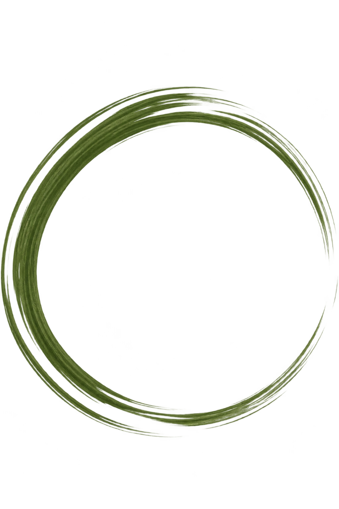 Decorative green brush circle